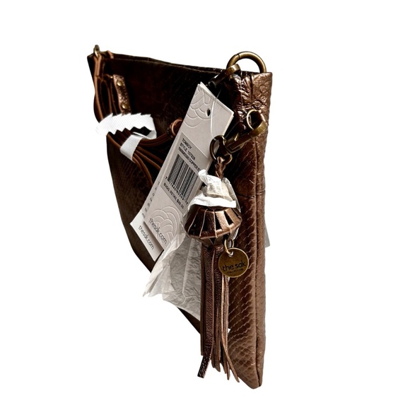 NWT The Sak Leather Snake Skin Look "Tomboy" Copper Crossbody Bag - Picture 7 of 16